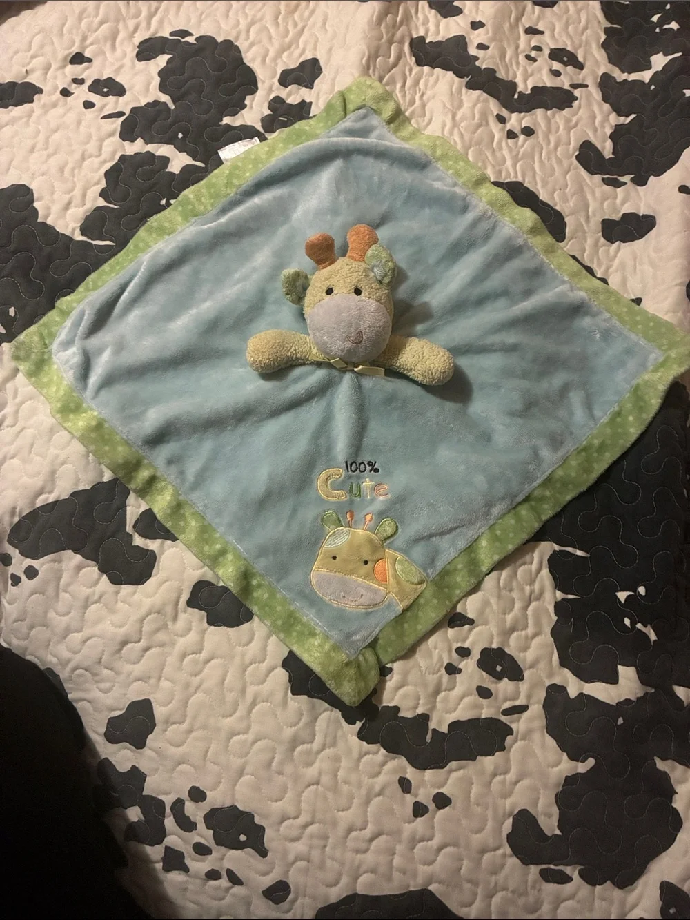 Blue and Green Giraffe Comfort Blankie for Kids